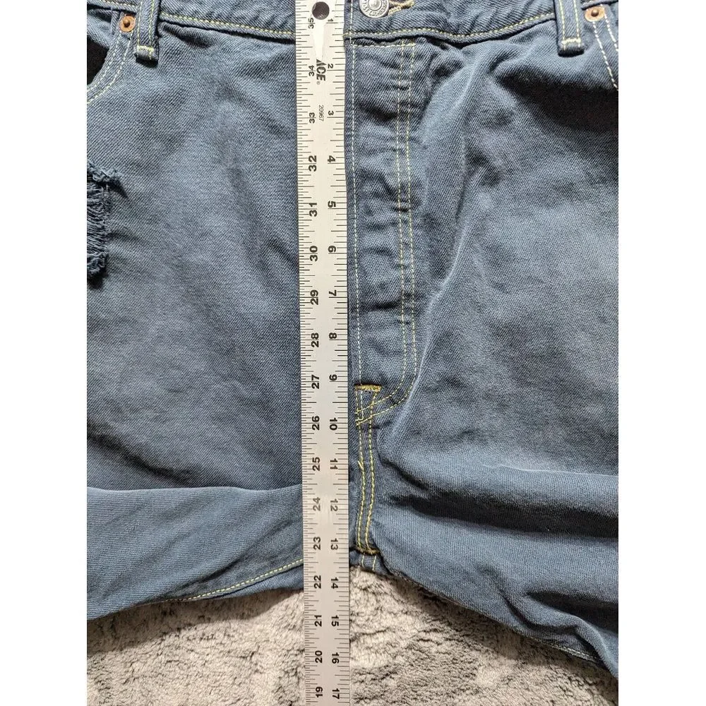 Levi's 501 Button Fly Distressed Jeans Men's Size 42x30 Blue